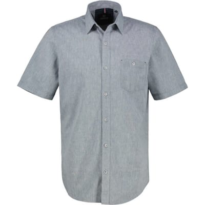 Lerros - Korte Mouw Overhemd - Heren - M - 443 CRISPY BLUE - Katoen - 2542008