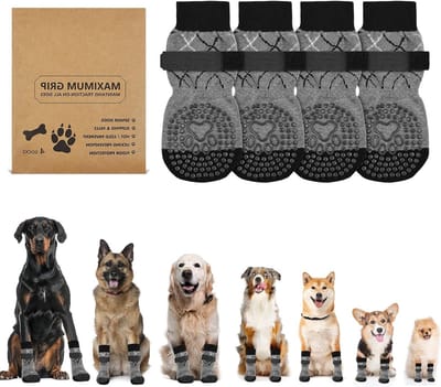 Honden Sokken met Grip voor Gewonde Pootjes, Antislip Poot Pads voor Binnen en Buiten, Ideaal voor Oudere Honden en Houten Vloeren