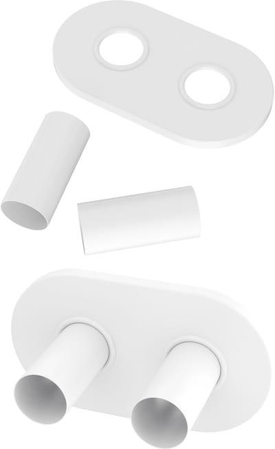 Afdekset rond Granitan radiatorafdekking wit voor radiatorkraan