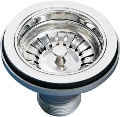 Afvoergarnituur Spoelbak - Zonder Overloop - Waterafvoer Regelen - Roestvrij Staal - 90 mm Diameter - Zilver