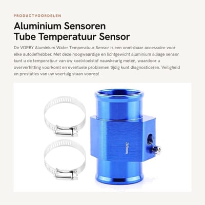 Dailygoods - Aluminium Sensoren Tube - Temperatuur Sensor - Duurzaam en Lichtgewicht - 1 x 0,1 x 1 cm - Koelsysteem Adapter - Geschikt voor Auto, Truc...