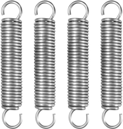 Trekveren Set - Spanveren Haken - Productie Assemblage - Roestvrij Staal Kwaliteit - 4 Stuks 100mm - Zilver