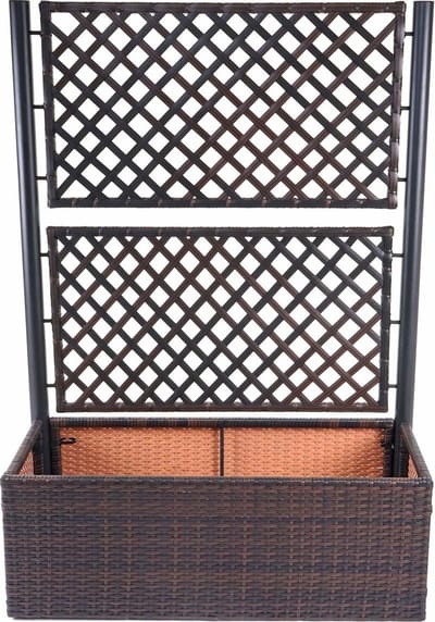Cosmo Casa Poly - Rattan Klimrek - Plantenbak Klimhulp - 142x100x43cm - Bruin