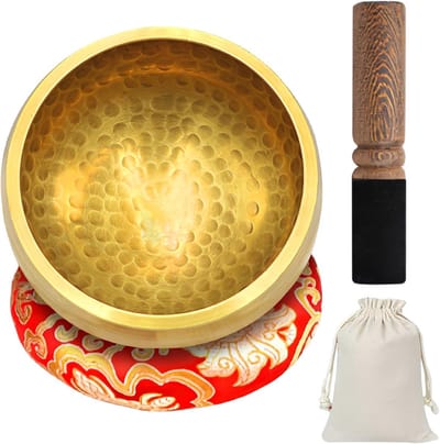 Tibetaanse Zangbekken Set 8 cm voor Yoga en Meditatie met Accessoires