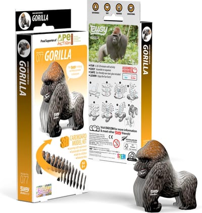 EUGY 3D Puzzel - Gorilla - Wilde Dieren - Duurzaam - Verzamel Ze Allemaal - 6 Jaar