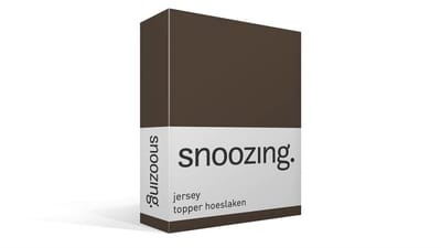 Snoozing Jersey - Topper Hoeslaken - 100% gebreide katoen - 70x200 cm - Bruin