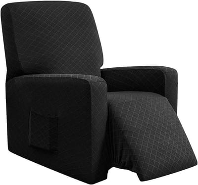 Recliner Stoelhoes - Stretch Hoes voor Relaxfauteuil, Beschermende en Elastische Stoelhoes (Zwart)