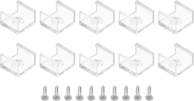 100 Stuks LED Strip Licht Clips, Bevestigingsbeugels voor Waterdichte LED Strips, Plastic Klemmen met Schroeven voor 10mm Neon RGB Kabels en Ribbons, Transparant