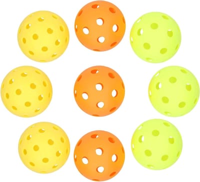 Pickleball Ballen - Oefenballen Augurkballen - Sporten Buiten - Consistente Vliegstabiliteit - 72 mm Diameter - Geel Oranje