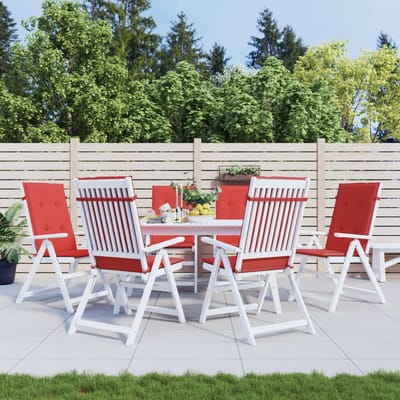 vidaXL - Tuinstoelkussens - 6 - st - hoge - rug - 120x50x3 - cm - stof - rood