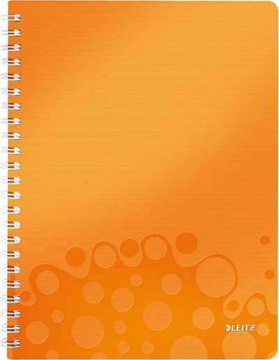 Leitz WOW Schrijfblok A4 Plastic Voor- en Achterblad Gelijnd Oranje