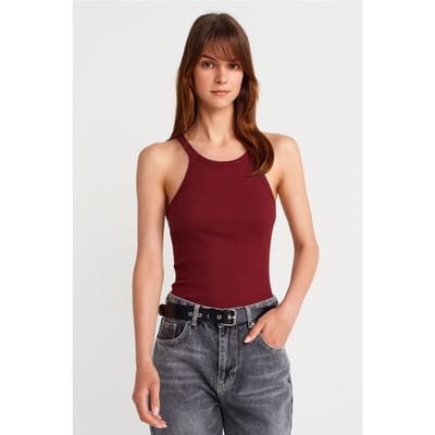 Geribbelde Katoenen Mouwloze Camisole Blouse