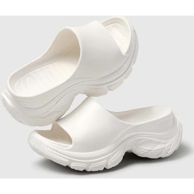 Modieuze Chunky Platform Slippers voor Dames Effen Kleur EVA Wedge Sandalen Vrouw Zomer 2024 Dikke Zool Antislip Strand Slippers 41