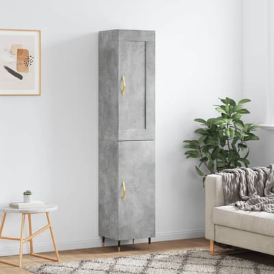 vidaXL - Hoge - kast - 34,5x34x180 - cm - bewerkt - hout - betongrijs