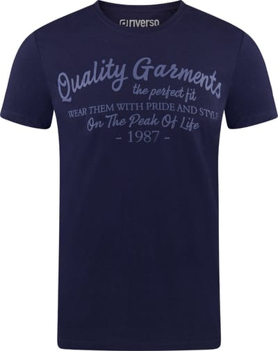 riverso Heren T-Shirt RIVLeon regular fit Blauw S Ronde Hals Volwassenen - gemaakt van 100% katoen