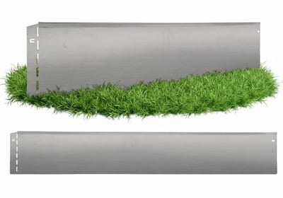 GartenAZ Borderrand - Gazonrand van Verzinkt Staal - Flexibele Montage - Zilver - 100cm x 20cm (40 stuks)