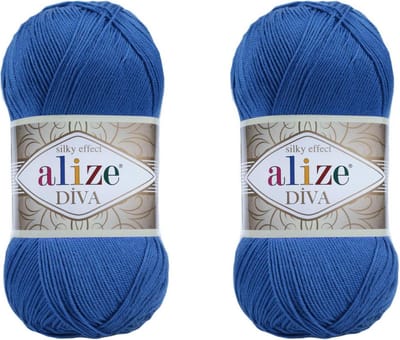 Zijdezacht Microfiber Acryl Garen Klaverblauw 2 Bollen 400g