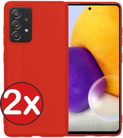 Hoesje - 2 Stuks - Geschikt voor Samsung Galaxy A72 - Sterk & Shockproof - Telefoonhoes - Back Cover - Case Siliconen - Telefoon Hoes - Rood
