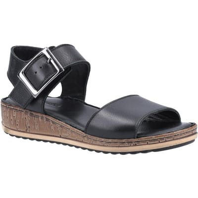 Hush Puppies Dames/dames Ellie leren wig sandalen (Zwart)