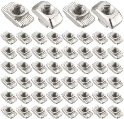 T-Slot Moeren Set van 50 Stuks, M5 T-Nuts van Gegalvaniseerd Koolstofstaal voor Aluminium Profielen, Geschikt voor Extrusie en Bouwprojecten