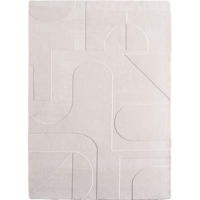 Japandi Vloerkleed - Hoogpolig - Scandinavisch Design - 3D-Effect - Creme- 80x150 CM