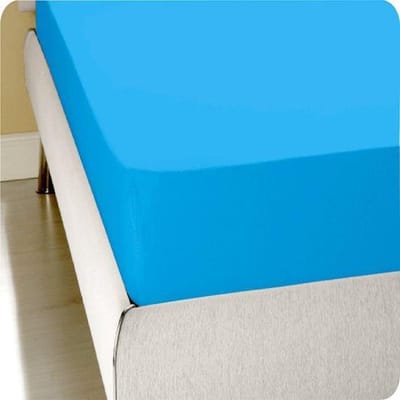 Homéé® Hoeslaken Jersey stretch turquoise 80/90x200/220 +30 cm eenpersoons bed 100% katoen
