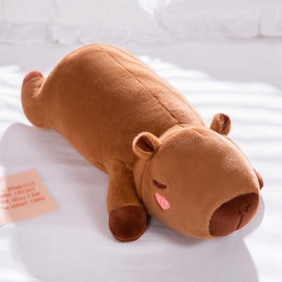 Enorme Big Capybara Pluche Speelgoed Gevuld Engelenvleugels Hartwang Oranje Decoratie Capibara Dutje Slaap Gooi Kussen Knuffel Kussen about 55-60cm