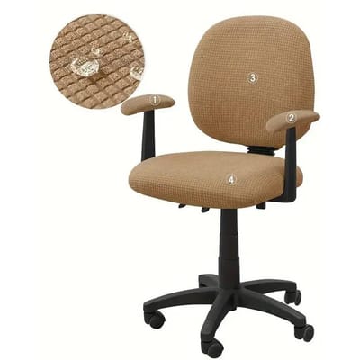 4 stuks/set Waterafstotende Bureaustoelhoes Effen Kleur Elastische Computerfauteuil Slipcover Stretch Spandex Gaming Stoelhoes 1set chair cover