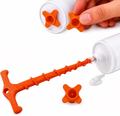 Universele 4-Vleugelige Kit Draaidoppen & Nozzle Cleaner Set – Herbruikbare Kitdop voor Kitkokers – Mondstuk Reiniger voor Siliconenkit, Acrylaatkit & Lijm – 3 Delig