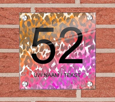 Naambordje voordeur plexiglas 25x25x0,5 cm model 1151 - Huisnummerbordje, naambordjes, naambordje huis, naamplaatjes, huisnummer bord, huisnummer bordje, originele naambordjes voordeur, huisnummerbord met naam, originele huisnummer bord