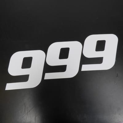 3 autocollant stickers numéro de course adhésif chiffre 9 blanc 20x25cm pour moto