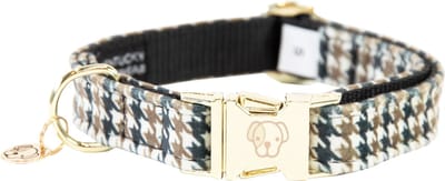 Kentucky Dogwear - Hondenhalsband Pied De Poule - Bruin - Maat XL - 45-75cm - Hondenriem