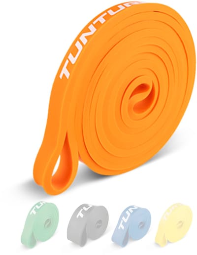 Tunturi Power Band - Weerstandsband 2 tot 15 kg – Pull up Resistance Band - Fitness Elastiek – 104 cm - Incl Trainingsapp - Oranje