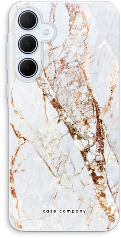 Case Company® - Hoesje geschikt voor Samsung Galaxy A35 hoesje - Goud marmer - Soft Cover Telefoonhoesje - Bescherming aan alle Kanten en Schermrand