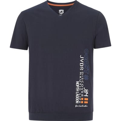 Jan Vanderstorm herren T-Shirt - 60/62 - donkerblauw - Plus Size