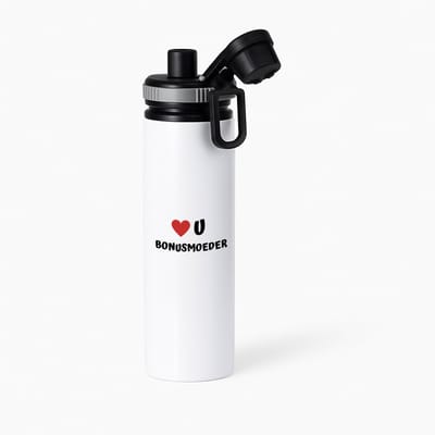 Hacebo® - love u bonusmoeder waterfles met draaidop grijs - Mama - de liefste bonusmoeder - Moeder cadeautjes - moederdag - verjaardag - geschenk - kado - water fles - 850ML
