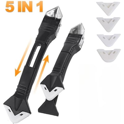 5 In 1 Siliconen Schraper Kit Smooth Remover Tool Set Breeuwen Finisher Gladde Grout Kit Vloer Schimmel Verwijderen Handgereedschap set 5pcs-Rubber scraper
