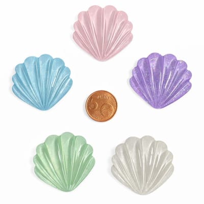TLVX 5 stuks Sterke Schelpen Magneten 3D / Leuke Koelkast Magneten / Foto Magneet Zee Schelp Glitter / Vrolijke Whiteboard Magneten / Speel- en Leer Magneten / School / Boodschappenlijst / Notitie / Memo bord / Kantoor / Schoolbord / Magnetisch