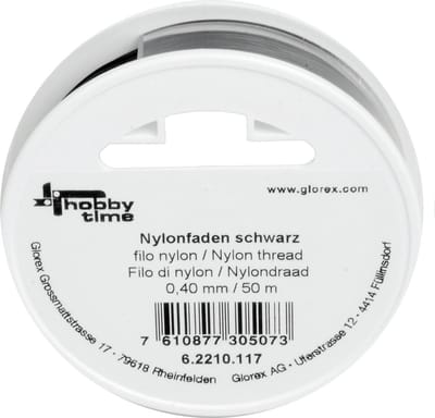 Glorex hobbytime Nylon draad - zwart 0.4 mm x 50 meter - knutselen - scheurvast