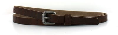 Smalle Leren Dames Riem Krokoprint | 1.5cm breed | Riemmaat: 85cm (totale lengte: 100cm) | 100% echt leer | Nikkelvrije gesp | Kleur: bruin