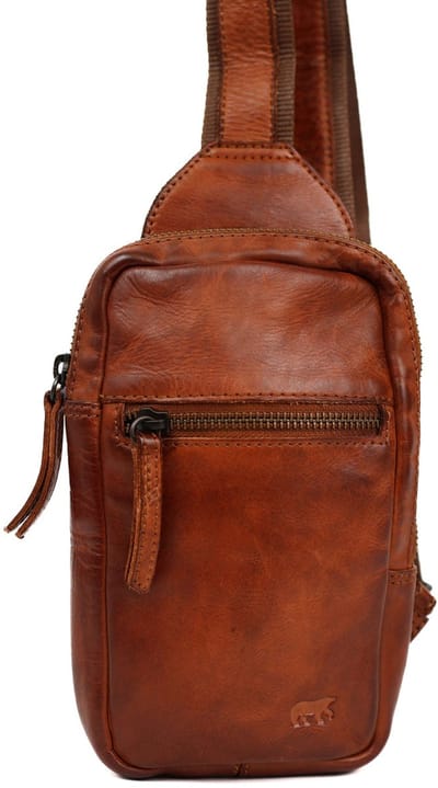 Bear Design Nikki Leren Crossbodytas - Cognac