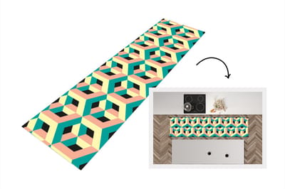 Keukenloper - Loper keuken - 3D - Patronen - Kubus - 200x50 cm - Keukenloper vinyl