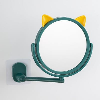 Ronde Badkamer Spiegel voor Make-up, Wandspiegel met 360° Verstelbare En Enkele Kant, Ideaal als Tafelspegel (Blauw)