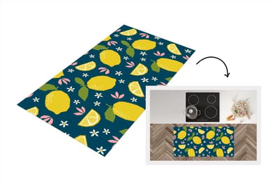 Keukenloper - Loper keuken - Citroen - Patronen - Zomer - 120x60 cm - Keukenloper vinyl