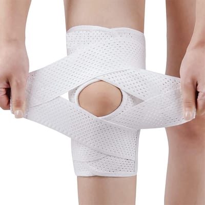 Kniesteunbrace Voor Mannen En Vrouwen,Kniesteun,Meniscus Met Patella Gelpads En Zijstabilisatoren,Kniesteun Voor Gezwollen Acl, Pees, Liggament En Meniscusletsel,Voor Gym,Gewichtheffen-L（wit）