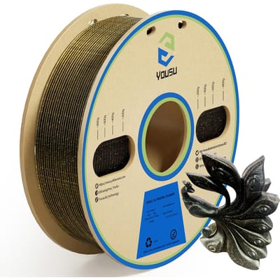 YOUSU 3D Printer Filament 1,75 mm Zwart PLA Lichtgevend in het Donker 3D Print Materiaal Compatibel met 3