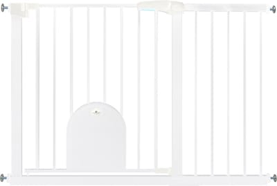 ACXIN Deurbeveiligingshek - 105‑115cm - Wit Zonder Boren - Metalen - Automatische Sluiting
