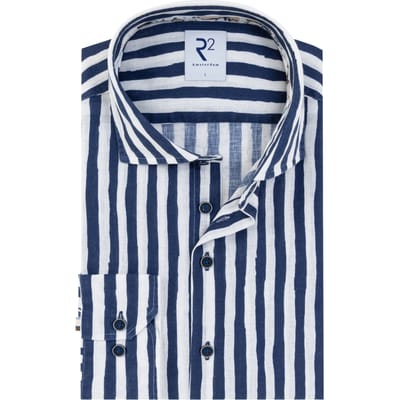 R2 132.wsp.020 Lange Mouw Overhemden Donkerblauw 132.wsp.020