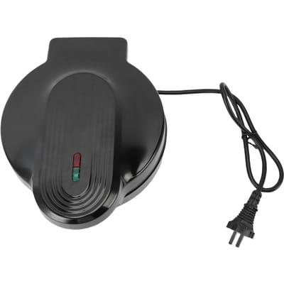 Elektrische Ronde Bakplaat 6.89in Verwarmingsdiameter Anti-aanbaklaag 1000W Dubbelzijdige Verwarming Aanrecht black
