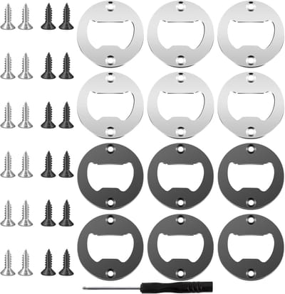 Flessenopener set 12 stuks - RVS - Inclusief schroevendraaier - Eenvoudig te installeren - SnelShoppen